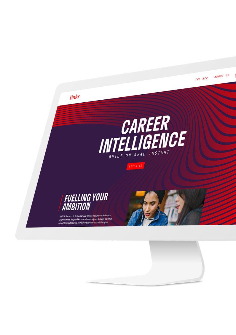 Tinkr desktop website design